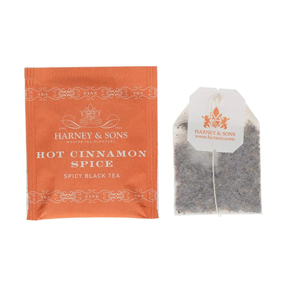 Harney and Sons Hot Cinnamon Spice, a Spicy Black Tea with Cinnamon, Orange Flavors & Sweet Clove - 50 Teabags (Pack of 2)