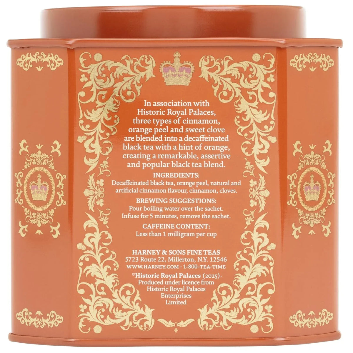 Harney & Sons Decaf Hot Cinnamon Spice Black Tea, 30 Sachets in Tin