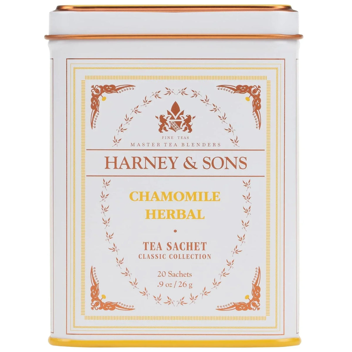 Harney & Sons Chamomile Herbal Tea, 20 Sachets, Caffeine Free Tin