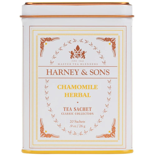 Harney & Sons Chamomile Herbal Tea, 20 Sachets, Caffeine Free Tin